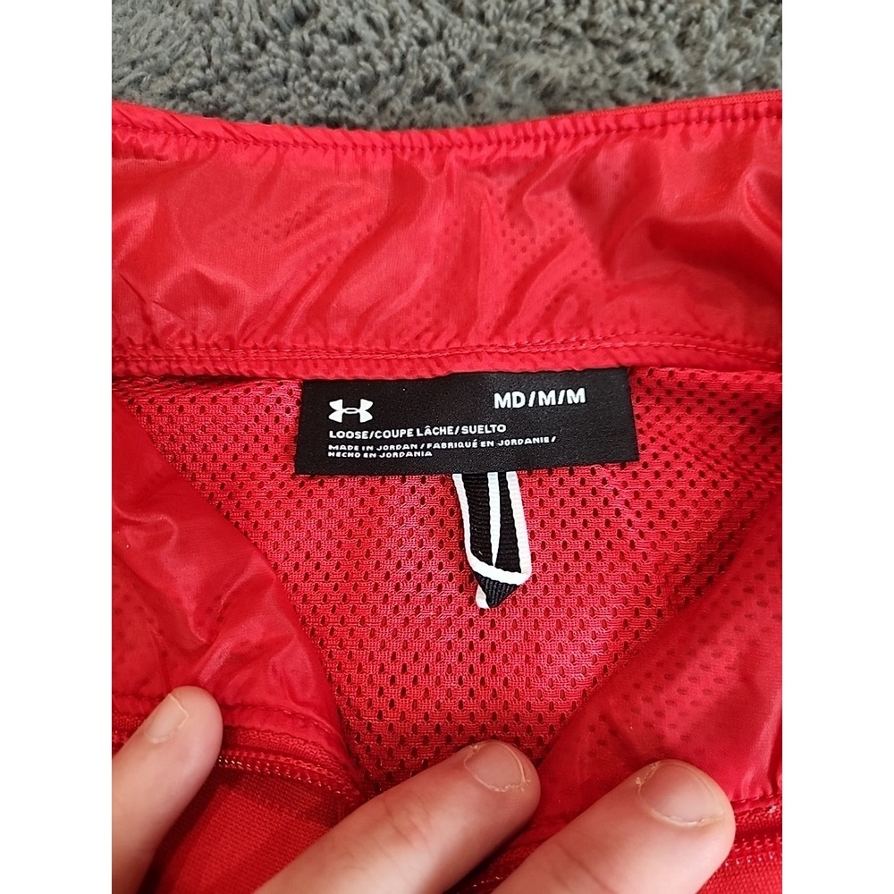 Under Armour Men's Command 1/4 Zip Pullover Red Size M Loose Fit Long Sleeve - Picture 3 of 7